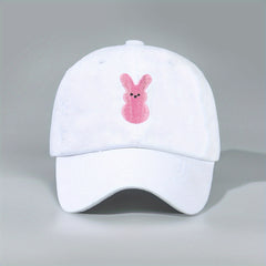Easter Bunny Embroidered Baseball Cap Pink Rabbit Casual Sports Hat Dad Hats
