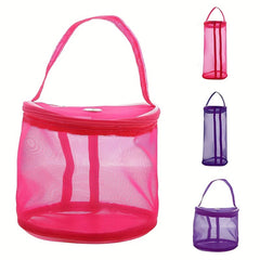 Yarn Storage Bag Crochet Knitting Organizer Zipper Mesh Hand Tool