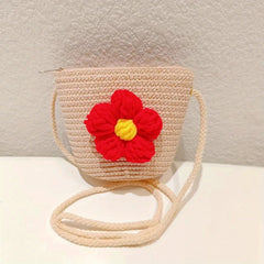Straw Crossbody Bag With Zipper Woven Shoulder Bag For Beach