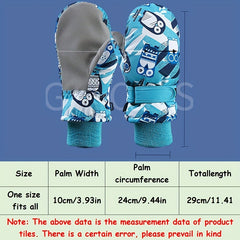 Kids Cartoon Waterproof Winter Gloves for Riding & Skiing