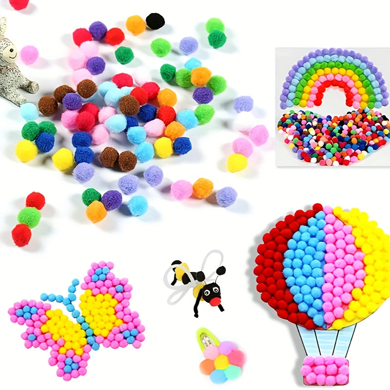 160pcs Mixed Pom Balls for Crafts Party Christmas Decoration