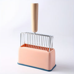Stainless Steel Cat Litter Scoop Set with Holder