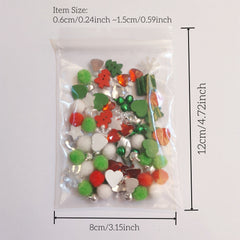 100pcs Christmas Pom Poms Wood Xmas Tree Buttons Jingle Bells DIY