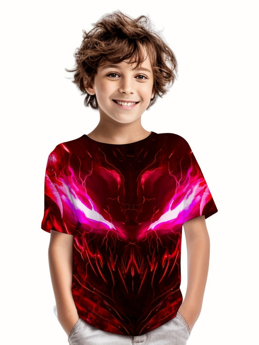 Demon Pattern Kid's T shirt Halloween Style Short Sleeve Top