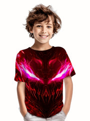 Demon Pattern Kid's T shirt Halloween Style Short Sleeve Top
