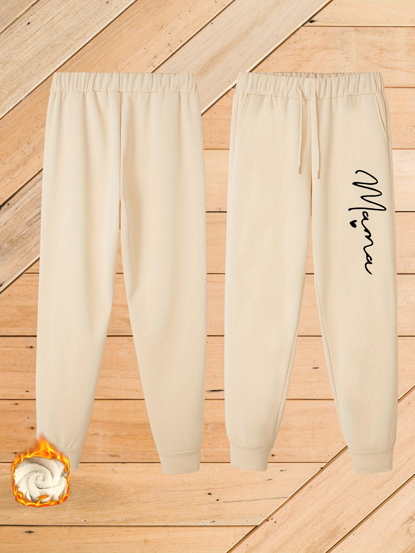  Casual Pants Women's Plus Letter Print Fleece Harem Trousers