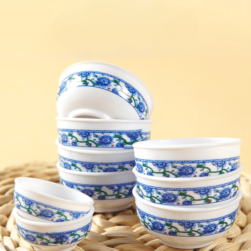 10pcs Mini & Bowl Set Plastic Food Toy Containers Assorted Colors