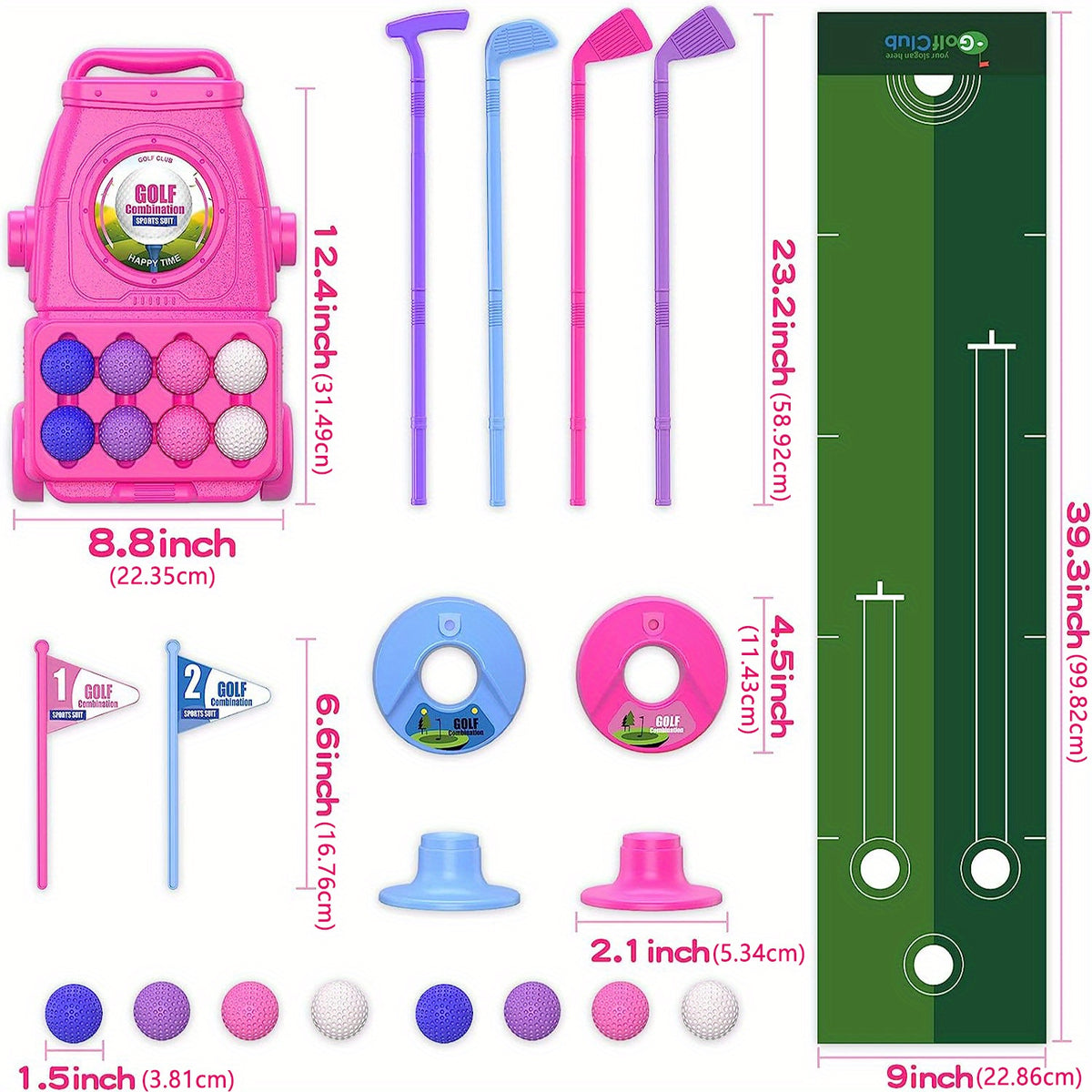 Kids Golf Club Toddler Golf Set with 8 Balls and Putting Pad