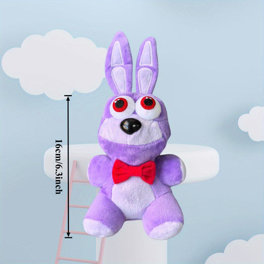 Plush Rabbit Toy Red Bow Tie Soft Purple Stuffed Animal Perfect Home Decor