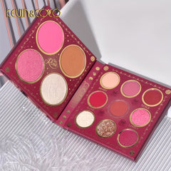 13 Colors Eyeshadow Palette - Pink Orange Brown Multicolor Palette