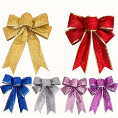 Christmas Ribbon Bows Tree Hanging Pendant Decoration Xmas Wreaths
