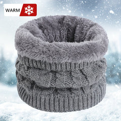 Winter Velvet Knitted Scarf Ring Outdoor Headgear Neck Gaiter