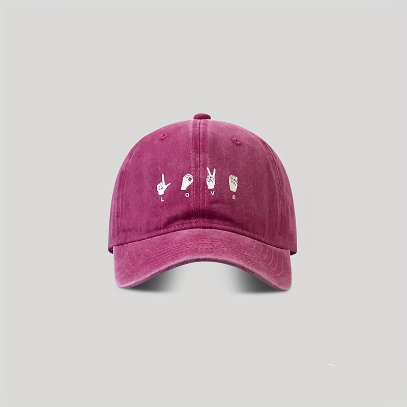 Vintage Baseball Cap LOVE Letter Embroidery Sun Protection Hat