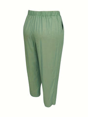 Women's Plus Daisy Print Harem Pants with Pockets