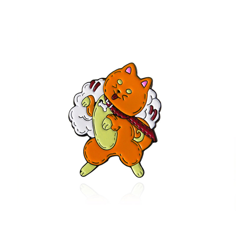 Orange Dog Brooch Pin