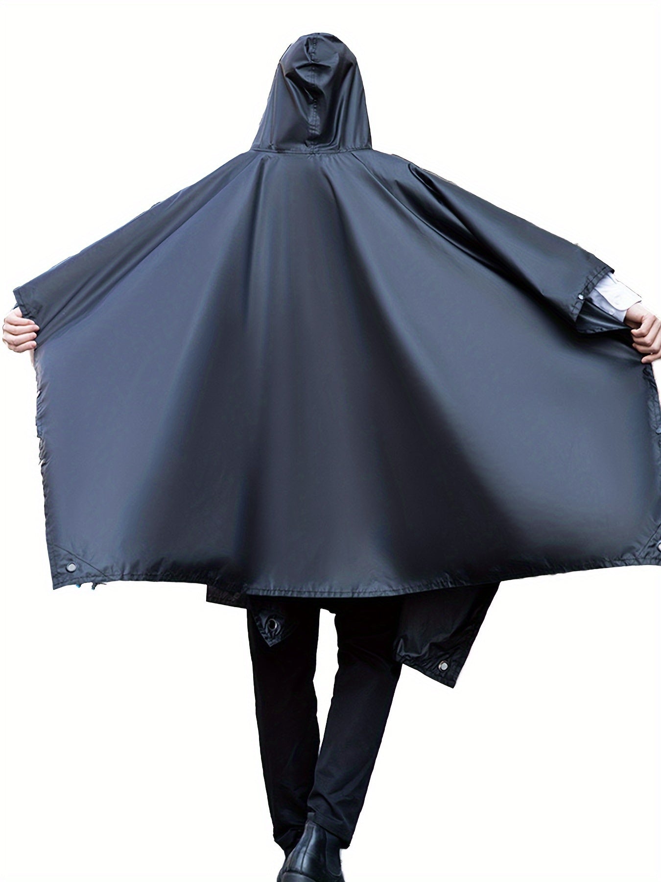 Men's Outdoor Hooded Rain Poncho Waterproof Lightweight Raincoat