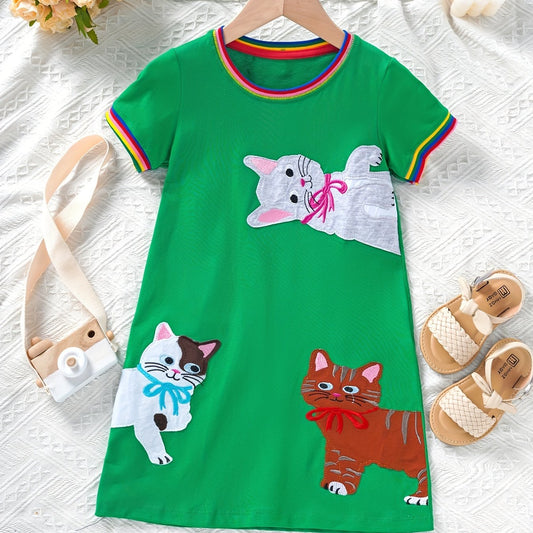 Toddler Girls Casual Dresses Kids Comfortable Playwear Dress Soft Breathable
