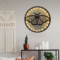 LED Lights Wooden Board Butterfly Wall Decoration Nursery Supplies
