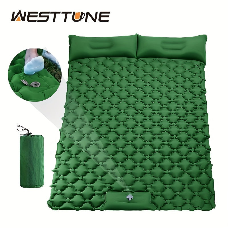 Double Inflatable Mattress with Pump & Pillow - Ideal for Camping & Backpacking