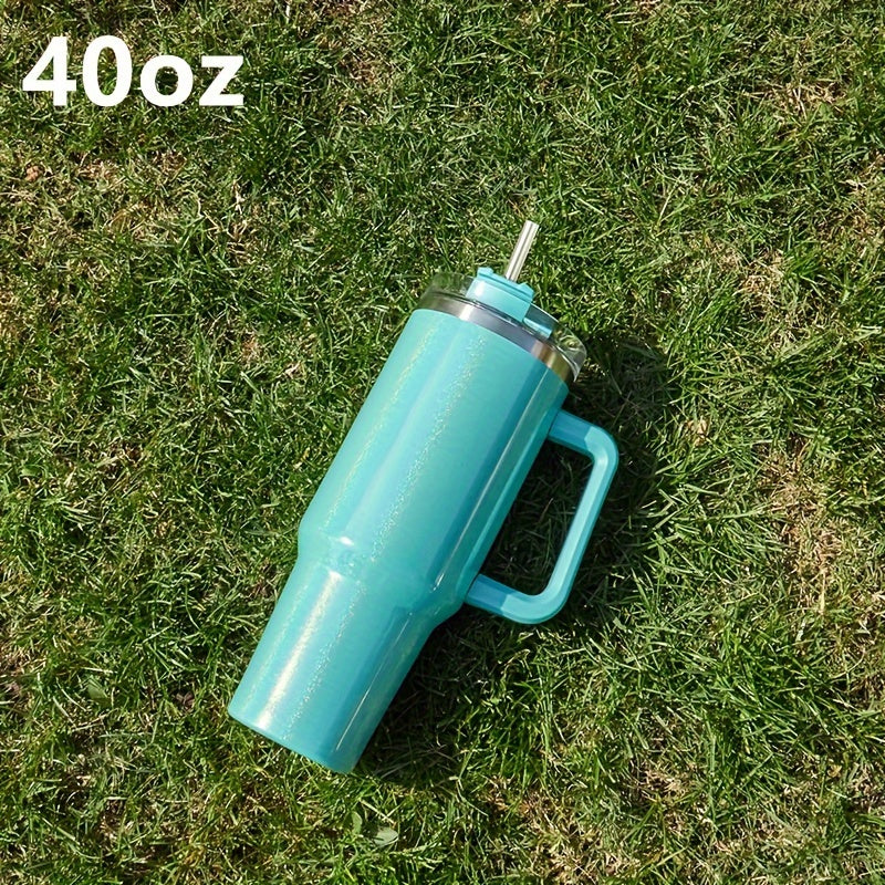 1200ml Insulated Water Bottle Leakproof Stainless Steel Travel Cup Straw Lid