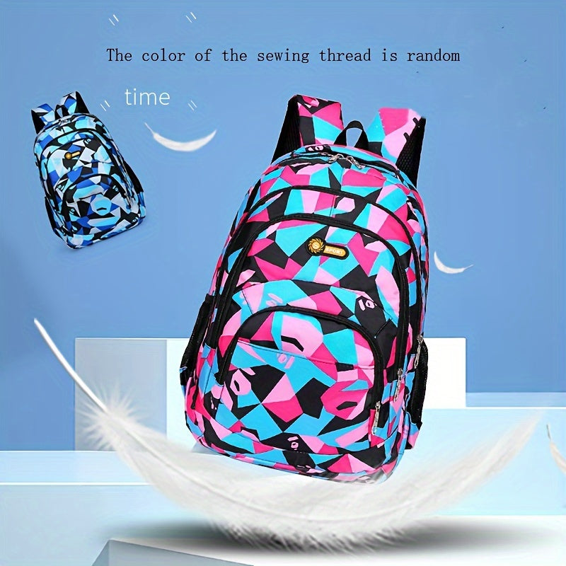 Large Capacity Colorblock Backpack Preppy College School Daypack