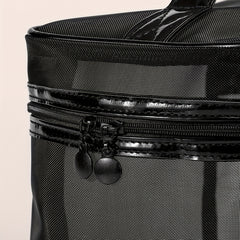 Clear Mesh Square Makeup Bag With Handle Portable Cosmetic Bag