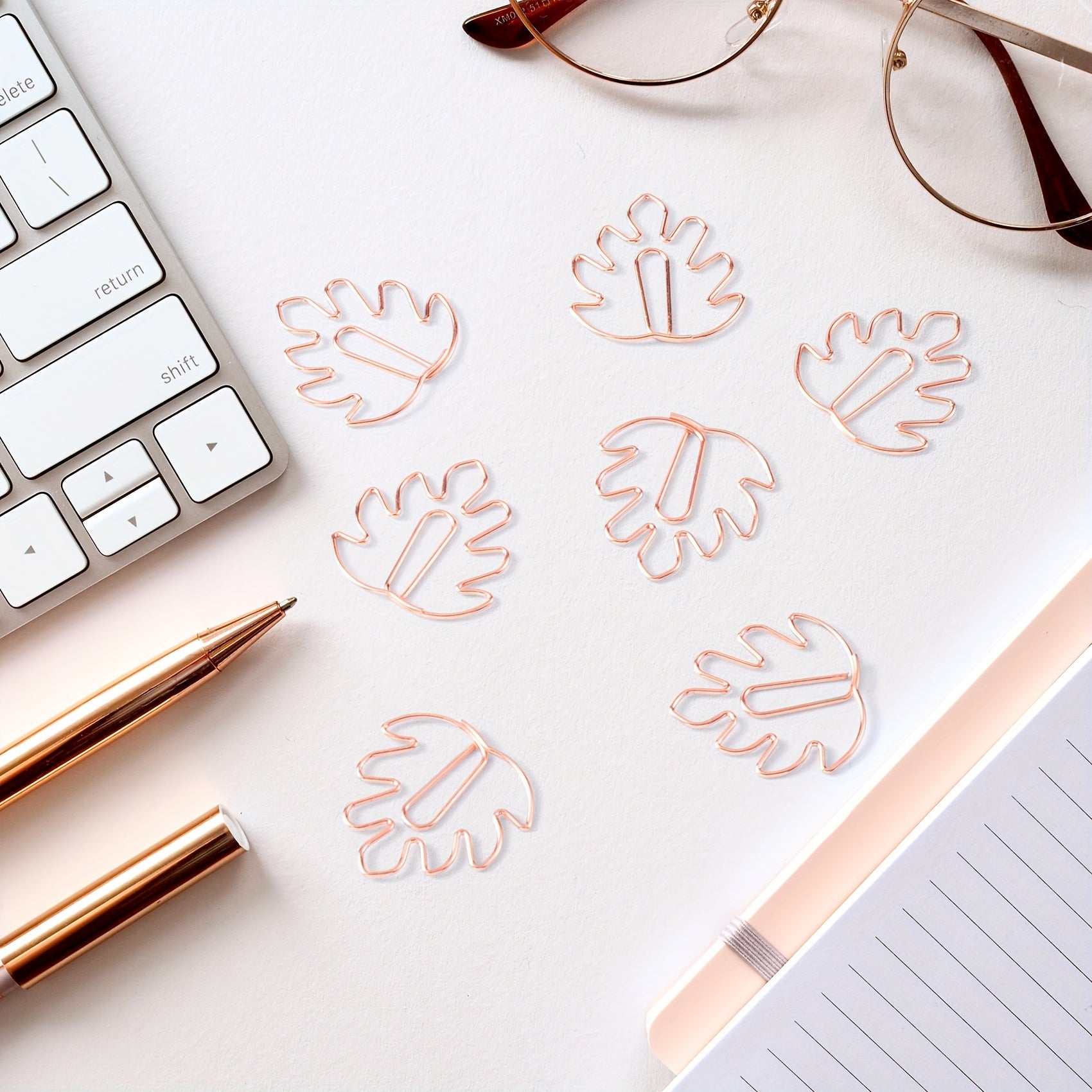 5Pcs Monstera Leaf Shaped Paper Clips for Notebooks and Scrapbooks