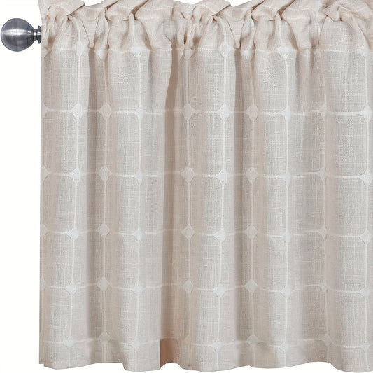 Boho Kitchen Curtains Linen Textured Modern Farmhouse Short Window Curtain