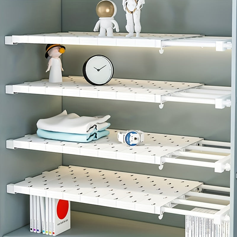 Retractable Wardrobe Storage Divider with Layered Compartments