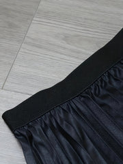  Colorblock Ombre Print Elastic Waisted Pleated Skirt