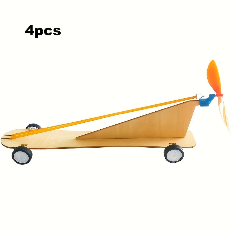 Wooden DIY Wind Mini Car Kit Educational Science Project Construction Set