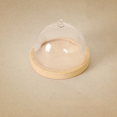 Dollhouse Transparent High Tray Dessert Plate w Cover Kitchen Decor Toy