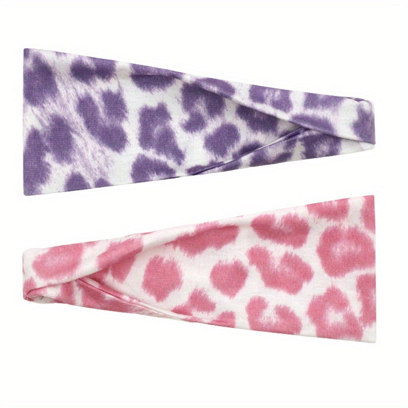 Leopard Print Headband Polka Dot Pattern Wide Hair Band