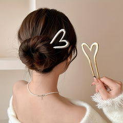 Heart Shaped Alloy Hair Clip Everyday Accessory