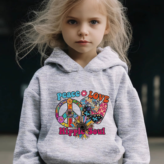 2pcs Peace Love Hippie Soul Girls Activewear Set