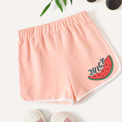 Girls Juicy Watermelon Graphic Active Running Shorts