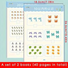 Kids' Math Workbook 40 Sheets for Number Recognition, Addition & Subtraction