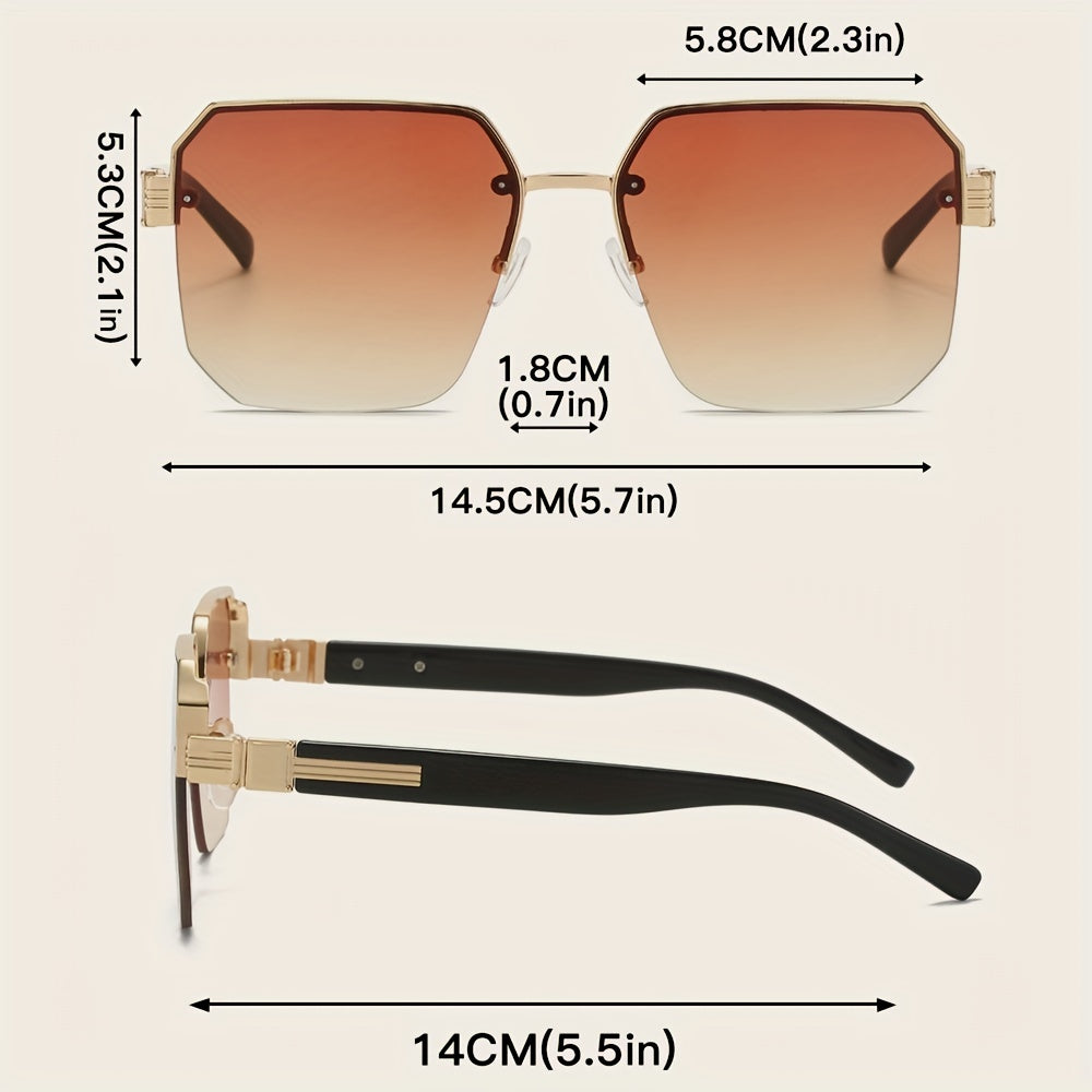 Y2K Semi Rimless Sunglasses Men Women Casual Gradient UV400
