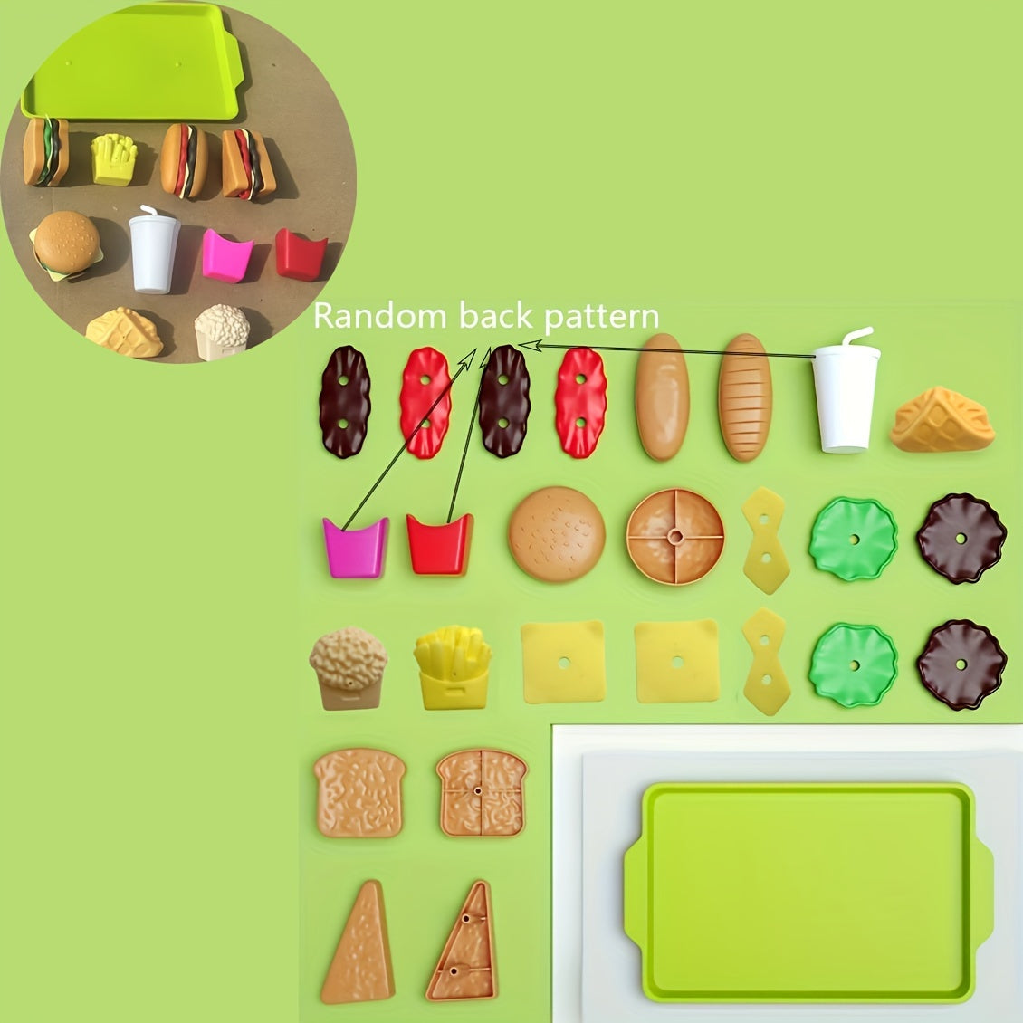 27pcs Play Kitchen Set with Realistic Food Toys for Kids