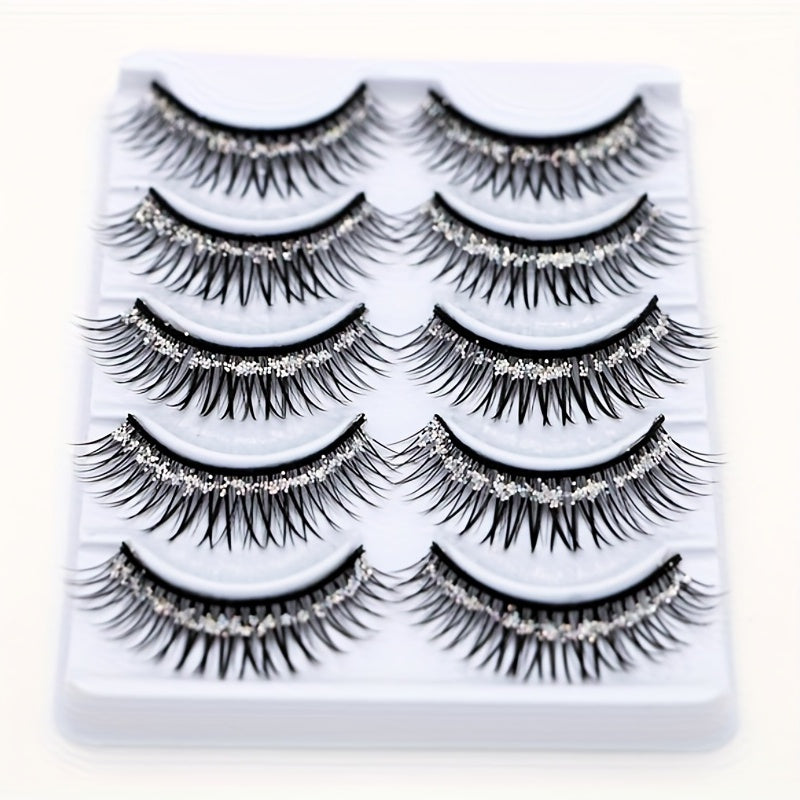 Glitter Sequins False Eyelashes for Dance and Stage Performance