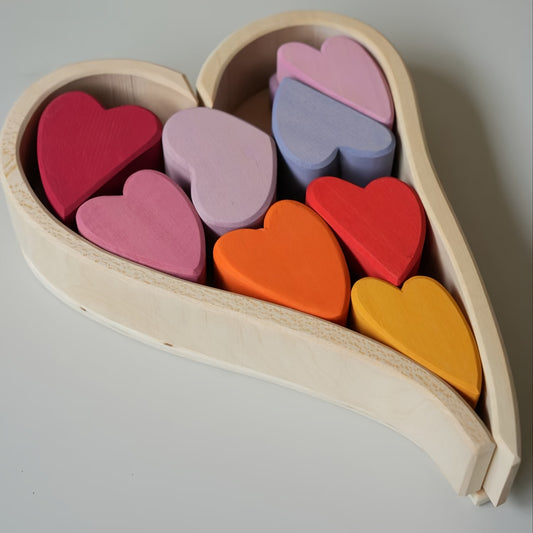 Heart Shaped Wood Block Desk Organizer Multicolor Decor Indoor Outdoor