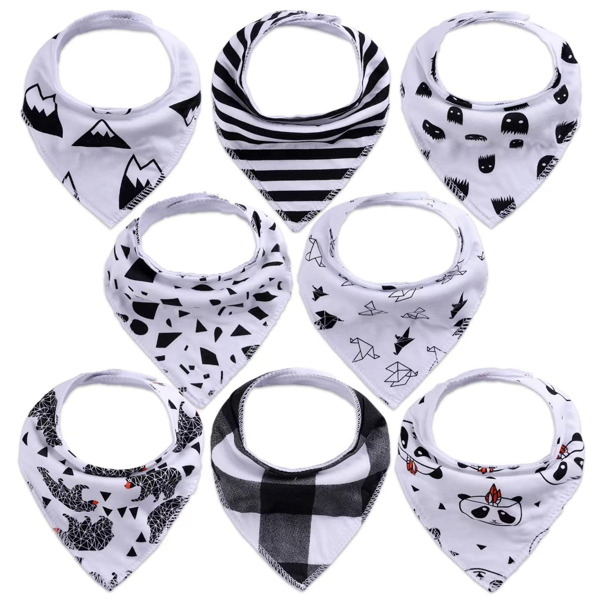 8pc Baby Cotton Bandana Bibs for Drooling Teething