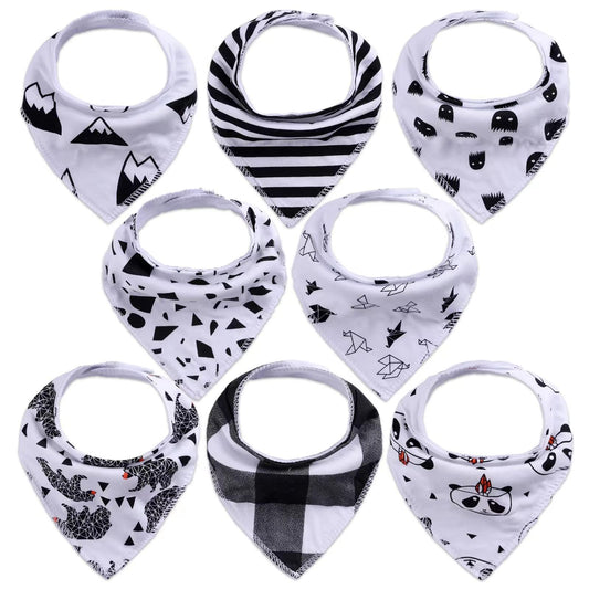 8pc Baby Cotton Bandana Bibs for Drooling Teething