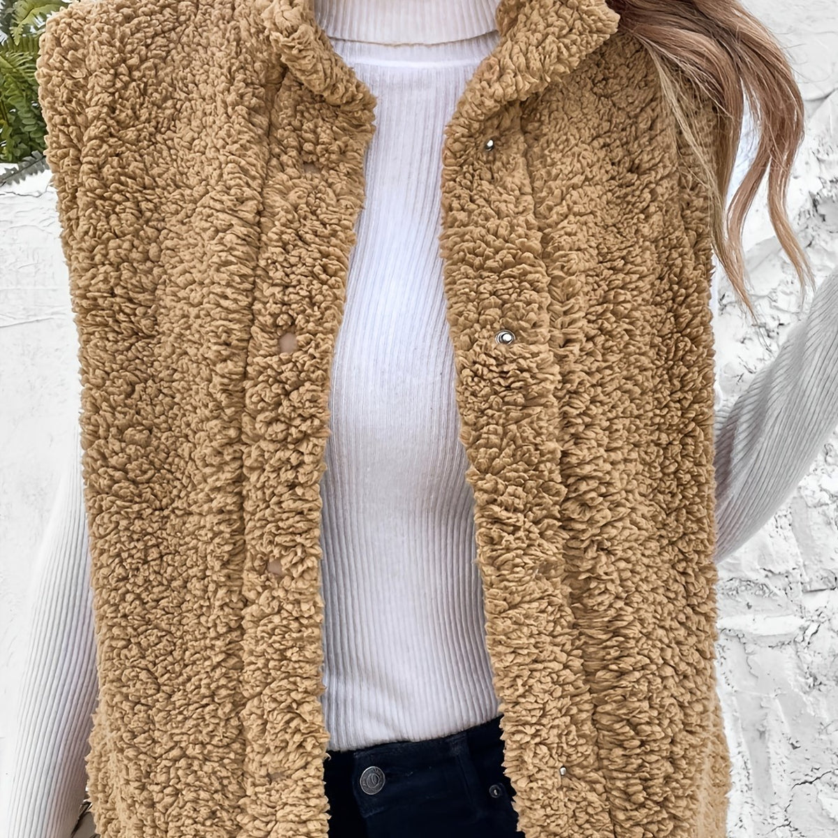 Women's Fleece Sports Vest Jacket Stand Neck Lightweight Fall Warm Coat