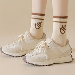 5 Pairs Letter Print Socks for Women - Comfy & Breathable Mid Tube Stockings