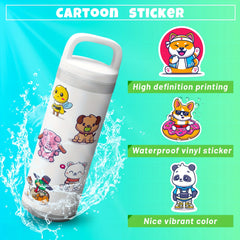 100pcs Small Animal Waterproof Stickers for Kids
