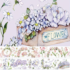 2m Flower Crystal PET Tape Transparent Decorative Stickers Scrapbook