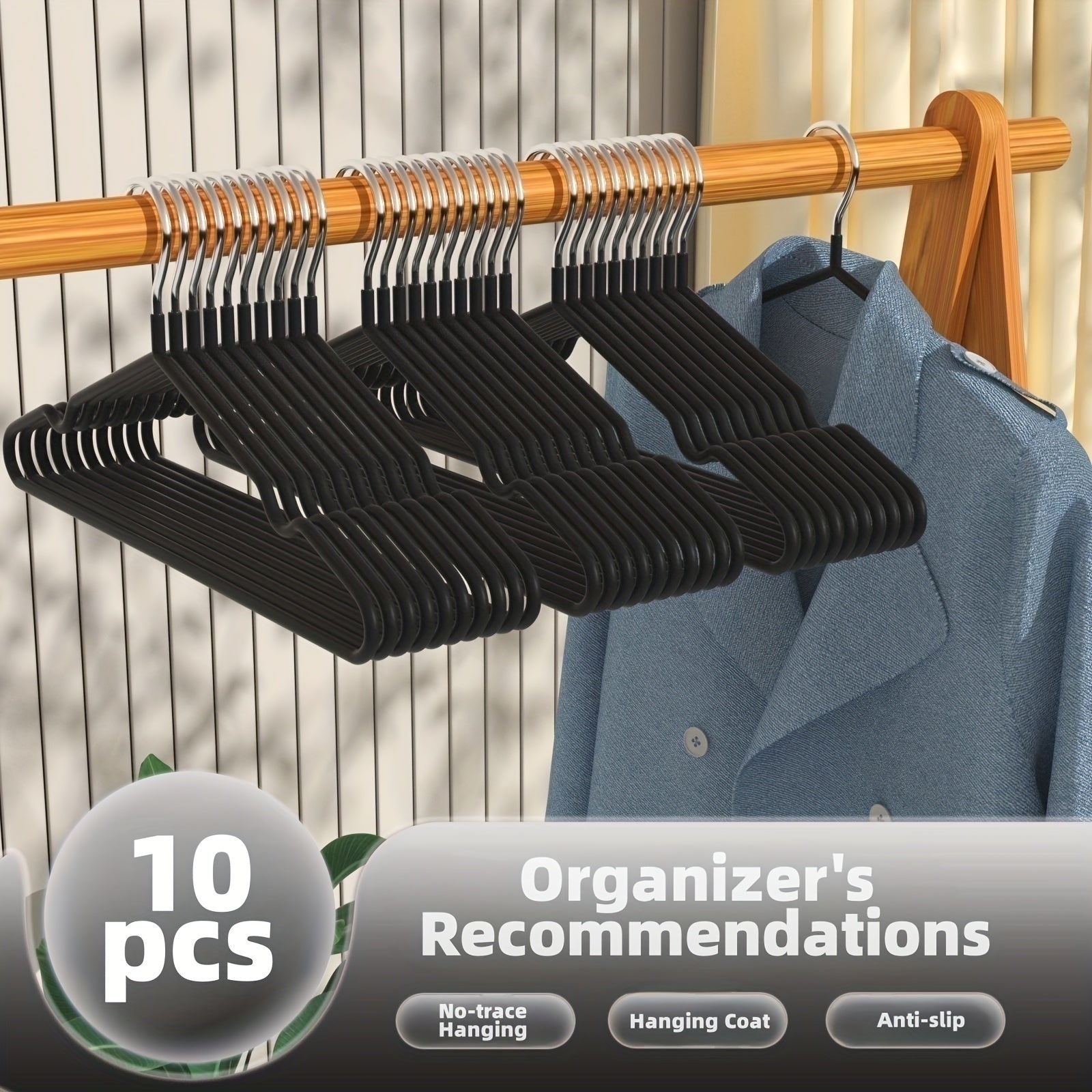 10pcs Pack 16 Inch Stainless Steel Wire Metal Hangers Non Slip Hangers