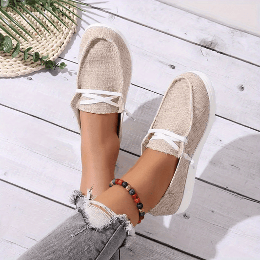 Women's Lightweight Canvas Lace-Up Sneakers