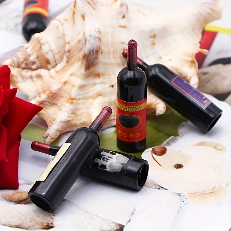 10 Mini Resin Wine Bottles for Dollhouse Crafts